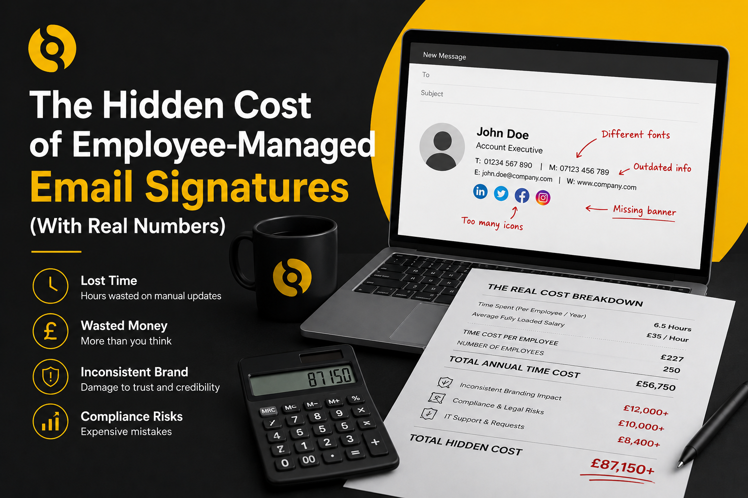 The Hidden Cost of Employee-Managed Email Signatures, With Real Numbers