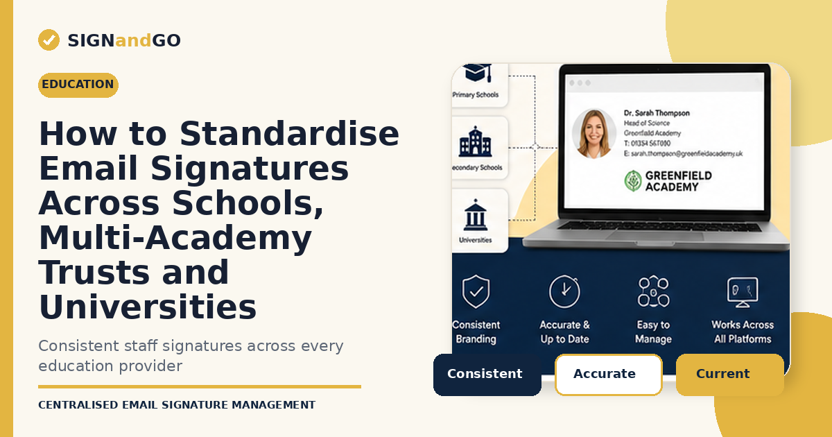 Standardised email signatures across schools, multi-academy trusts and universities