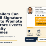 Retail email signature banners promoting offers, store events and loyalty programmes