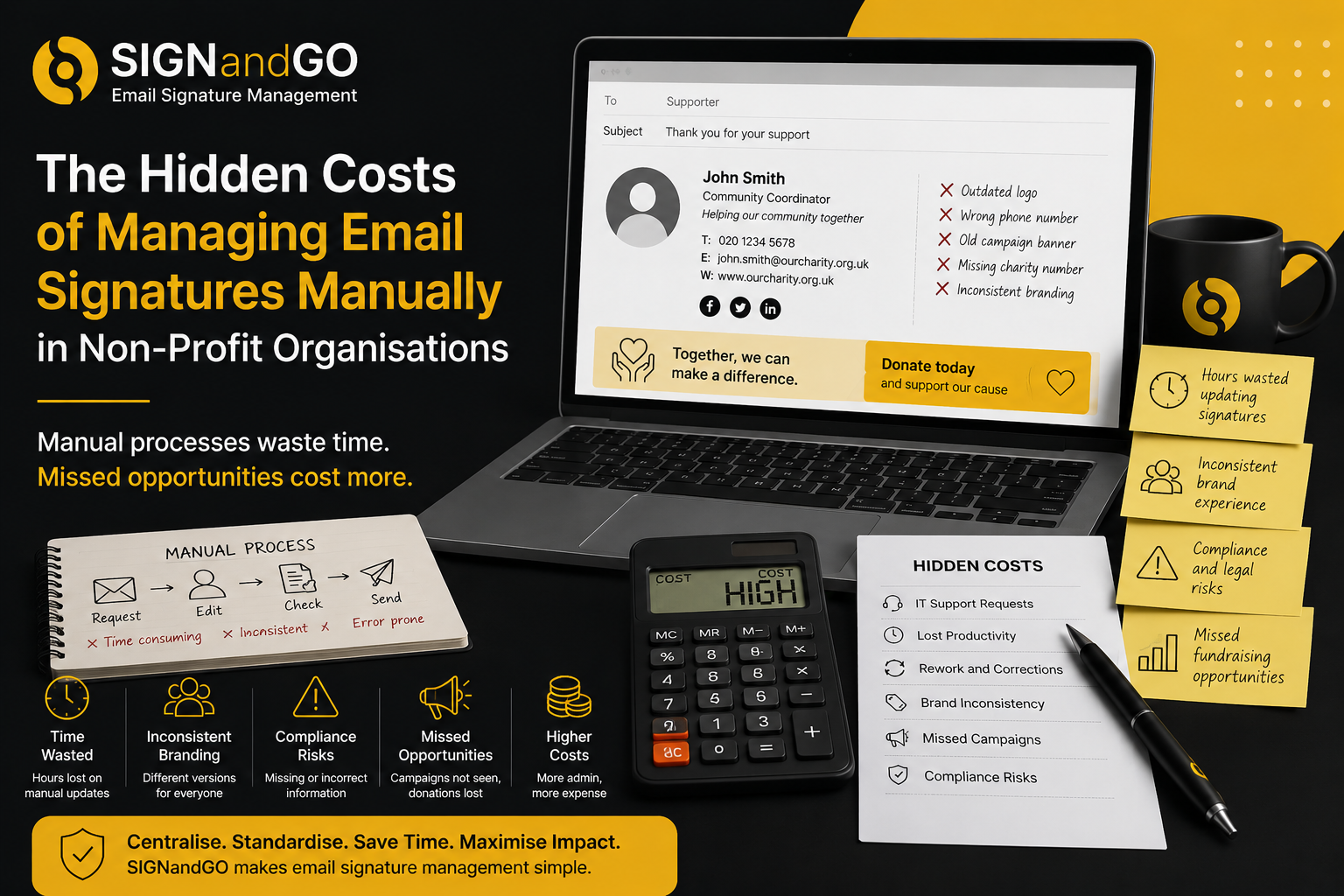 Hidden Costs of Managing Email Signatures Manually in Non-Profit Organisations